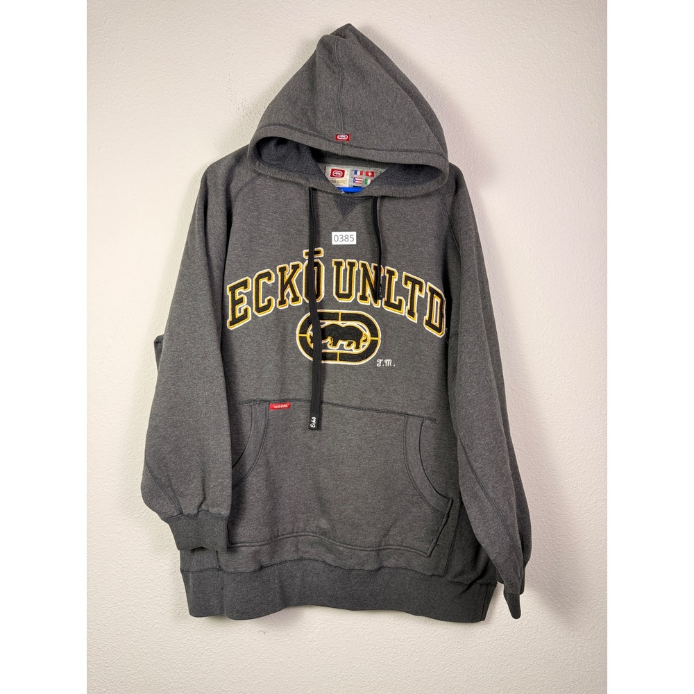 ECKO UNLTD Rhino Logo Hoodie Gray XL Y2K Streetwear Vintage - Picture 6 of 7